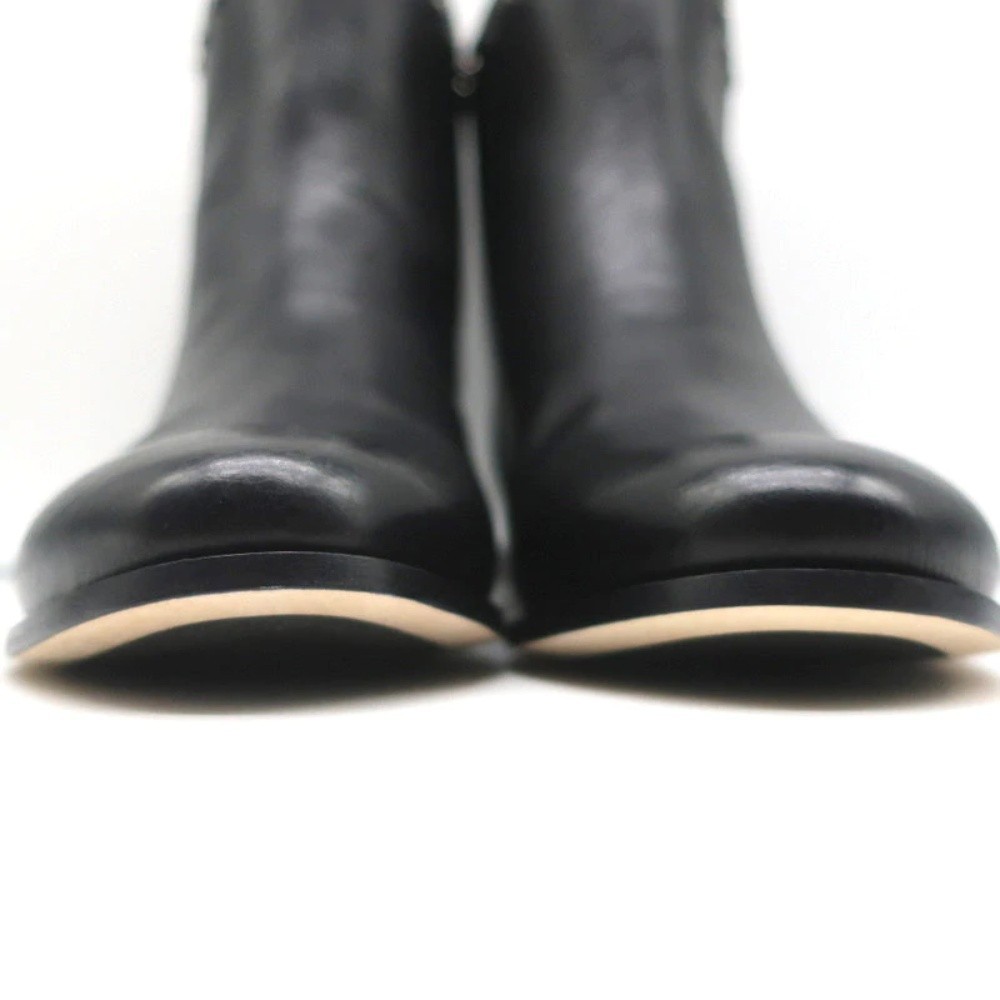 Jimmy Choo Marco Flat Ankle Boots Black Studded Leather Size 37 NEW - Picture 5 of 10